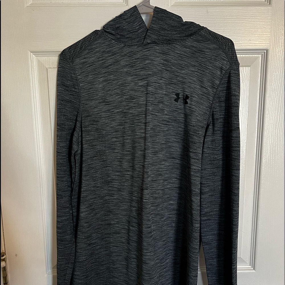 Mens Heather grey under armor hood pullover
